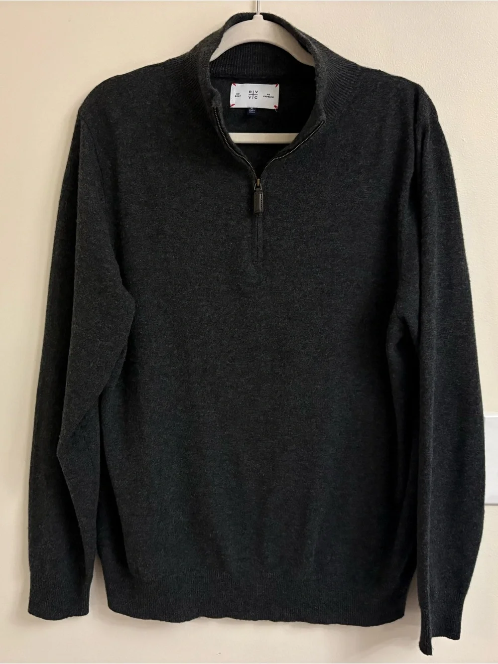 Royal Vancouver Yacht Club Men’s XL 100% Cashmere Quarter Zip Sweater Gray